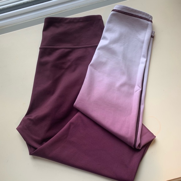 Athleta Full Length Burgundy Ombré Tights - Picture 6 of 6